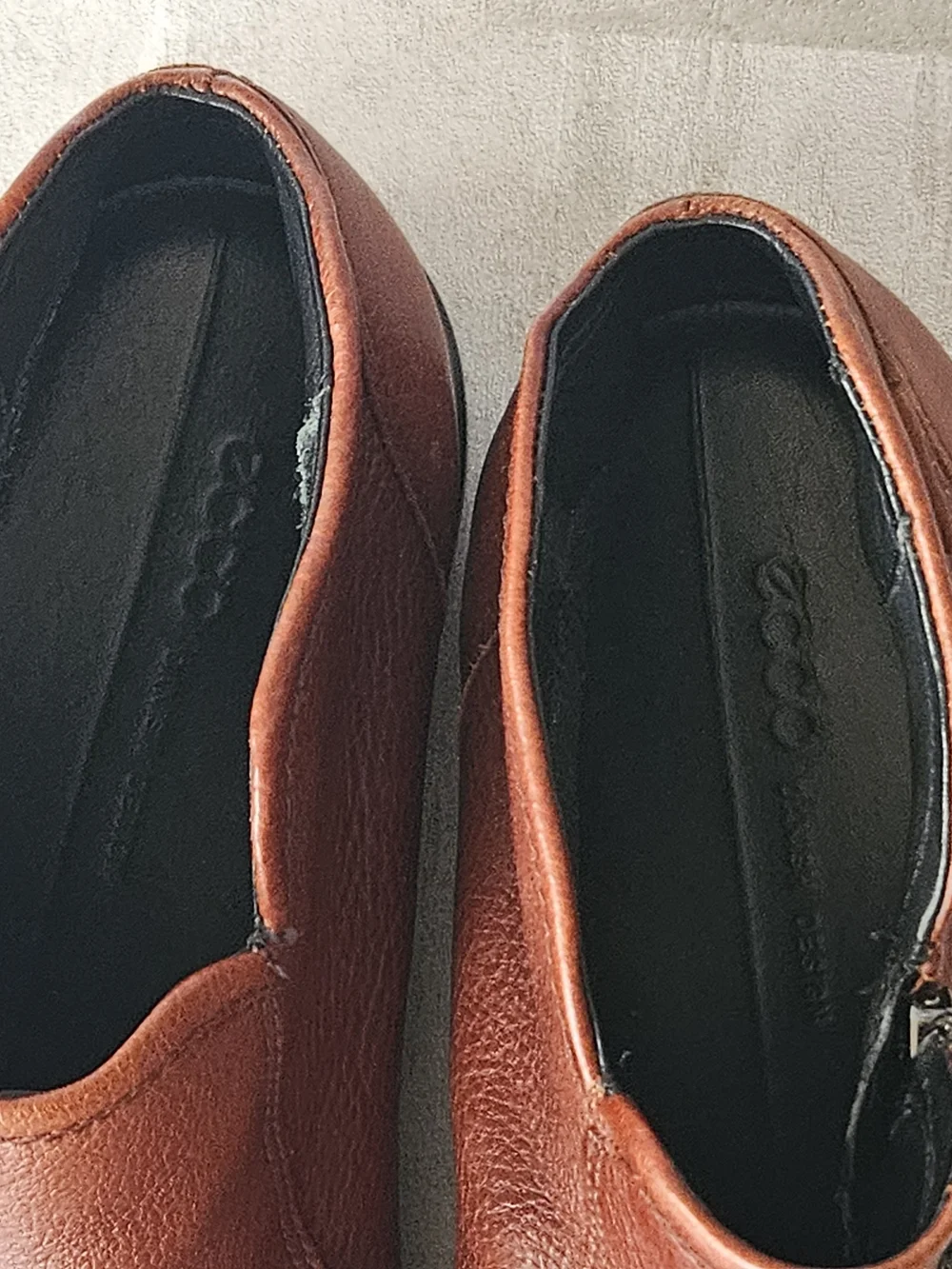 ECCO Soft 7 Cognac Brown Leather Zip Ankle Booties Size 40 / US 9 - Picture 11 of 16